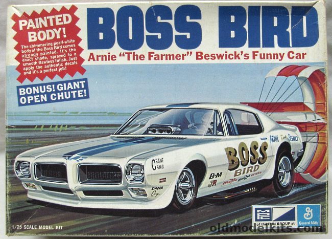 MPC 1/25 Pontiac Firebird 400 Funny Car Boss Bird Arnie The Farmer Bestwick - Factory Painted Body, 1-0757-250 plastic model kit